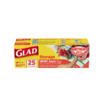 Glad Quart Storage Zipper Bags, 25 count