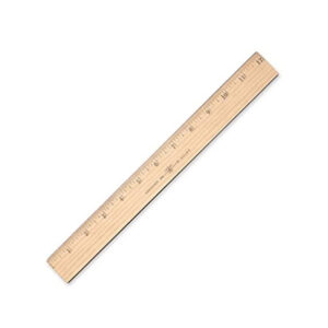Wooden Ruler With Metal Edge